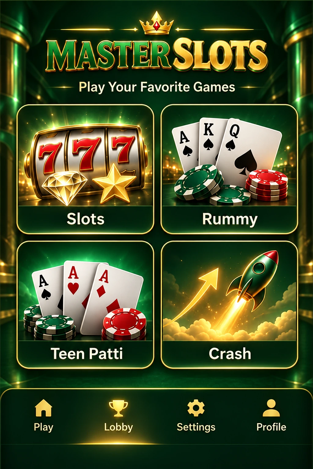 Original Master Slots game-lobby concept