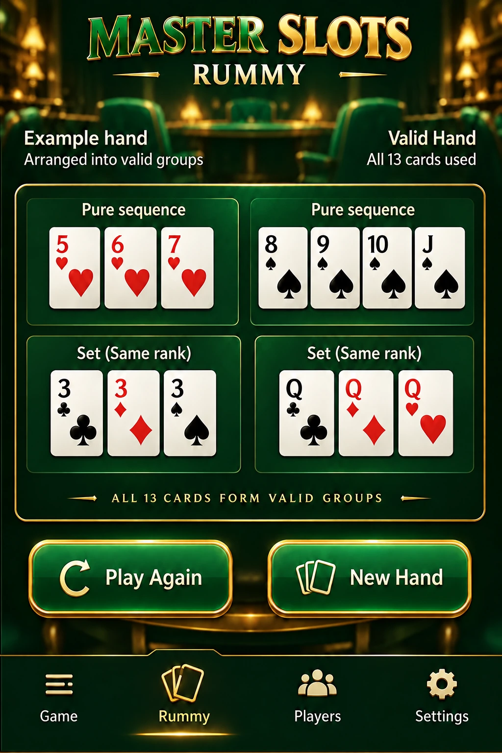 The result view original Master Slots game illustration