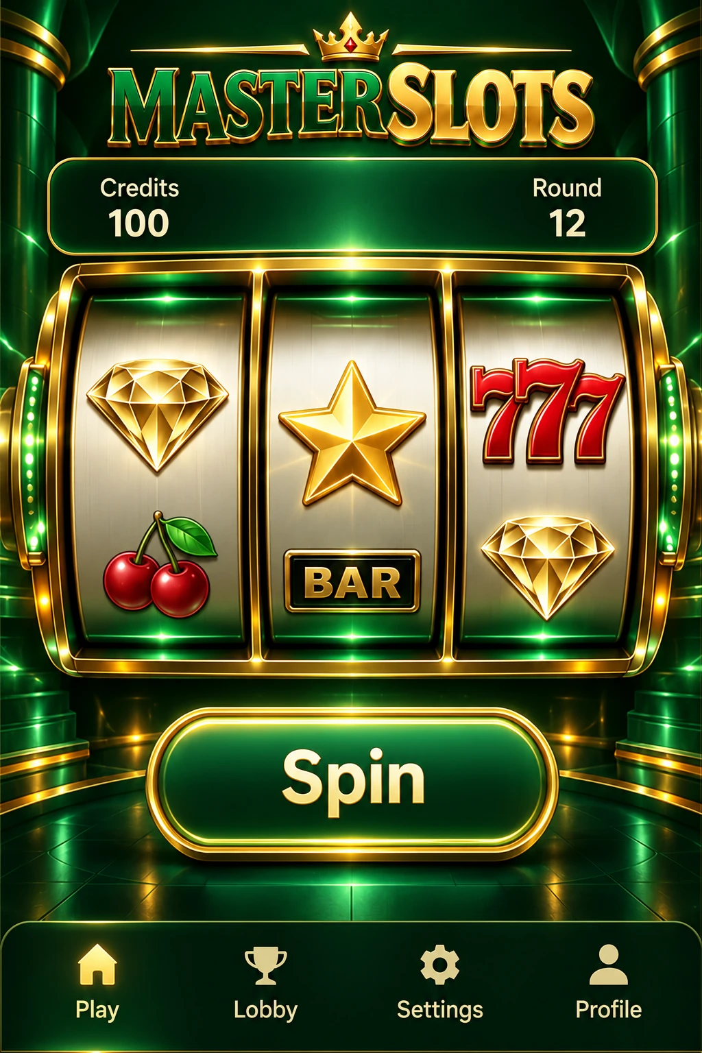 The reel screen original Master Slots game illustration